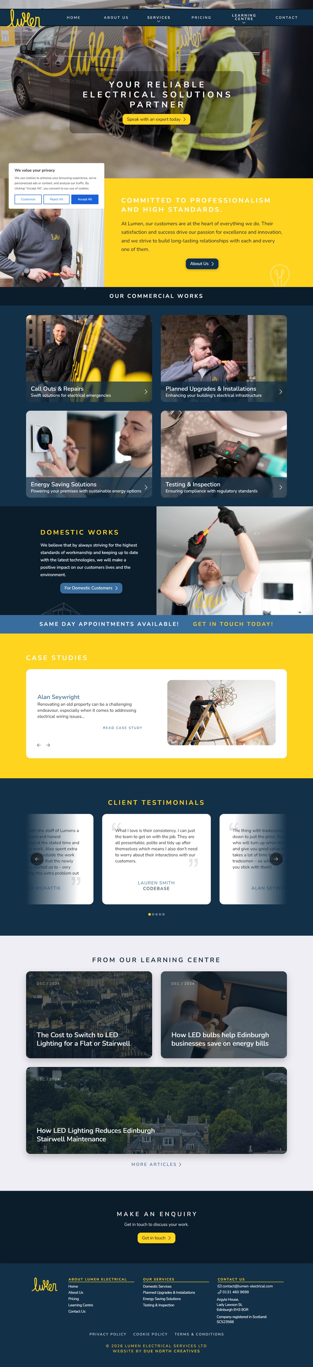 Lumen Electrical website